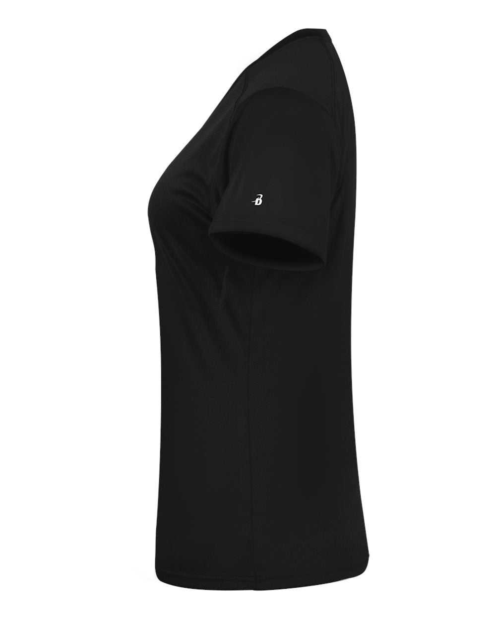 Badger Sport 4062 Ultimate Softlock Ladies V-neck Short Sleeve Tee - Black - HIT a Double - 1