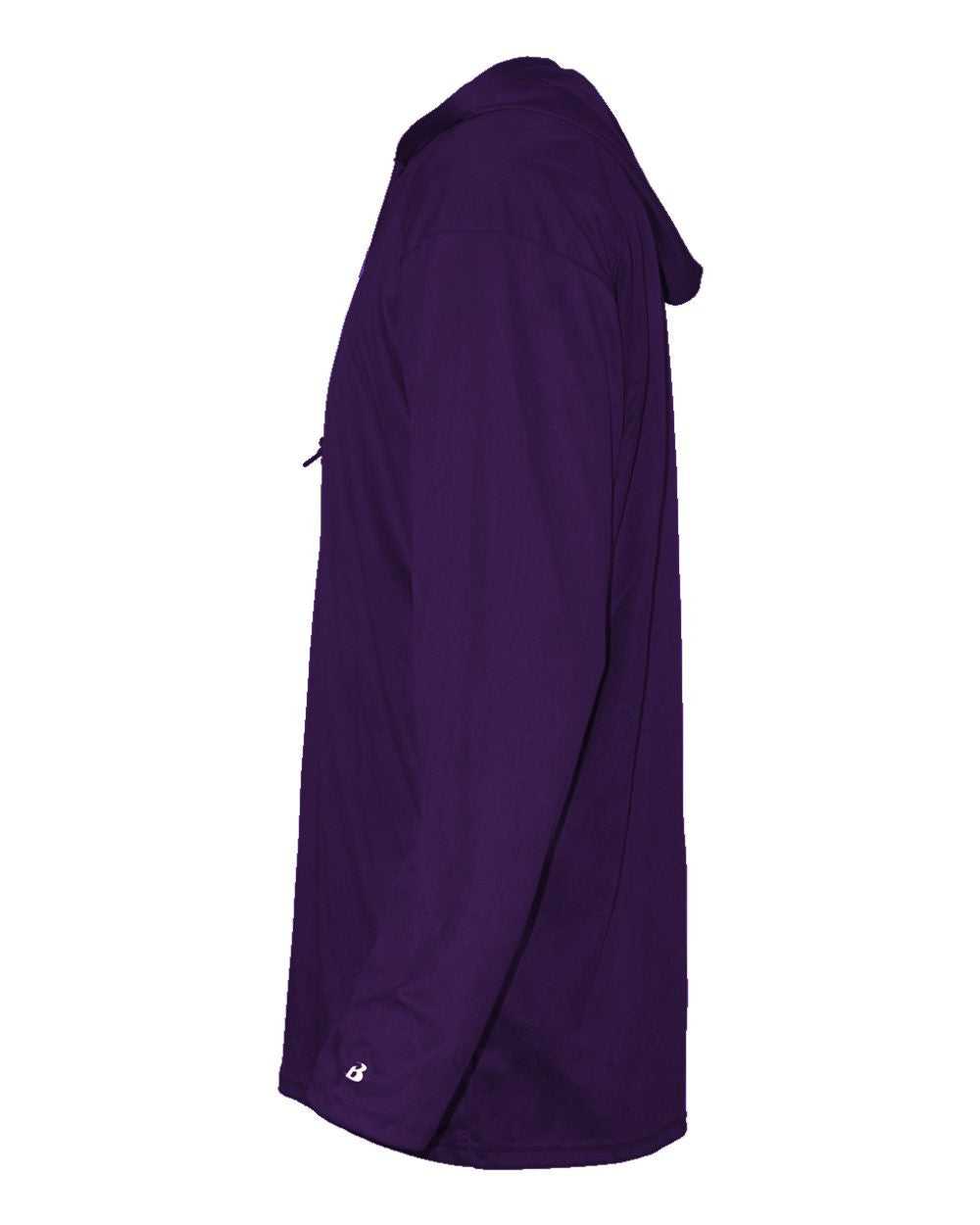 Badger Sport 2105 B-Core Long Sleeve Youth Hoodie Tee - Purple - HIT a Double - 1