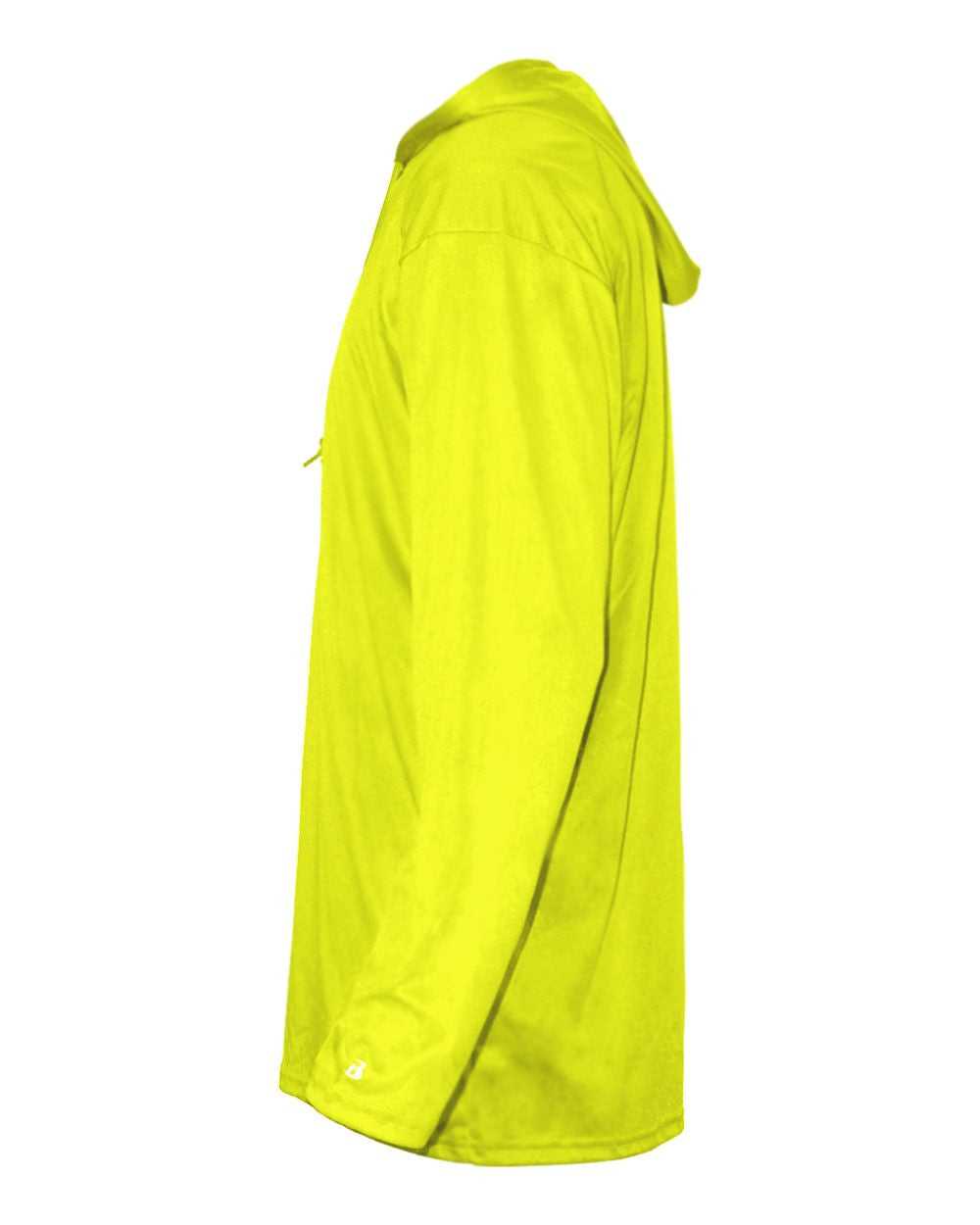 Badger Sport 2105 B-Core Long Sleeve Youth Hoodie Tee - Safety Yellow Green - HIT a Double - 2