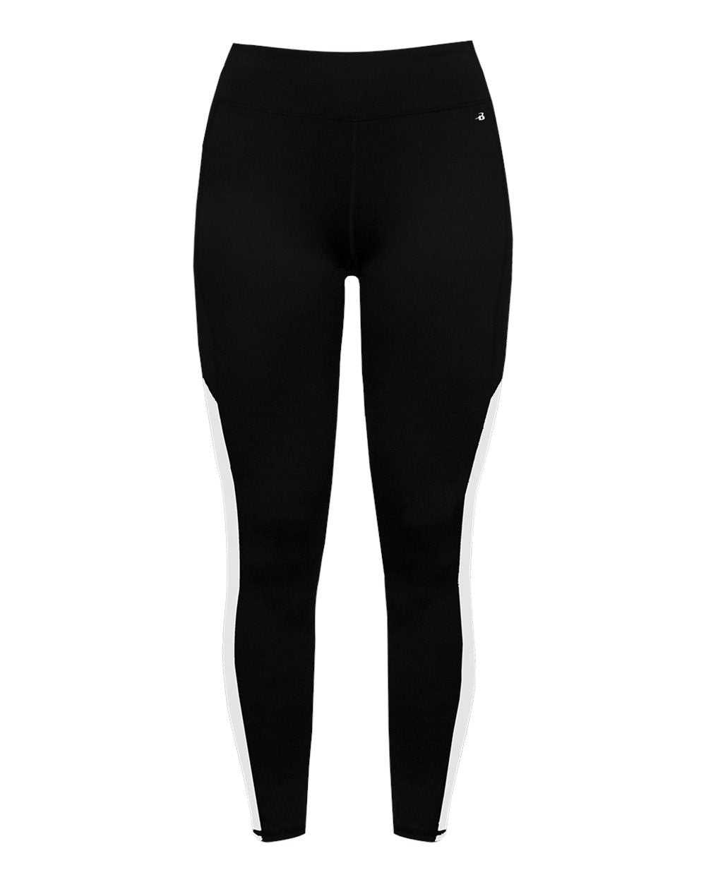 Badger Sport 4637 Panel Ladies Tight - Black White - HIT a Double - 1