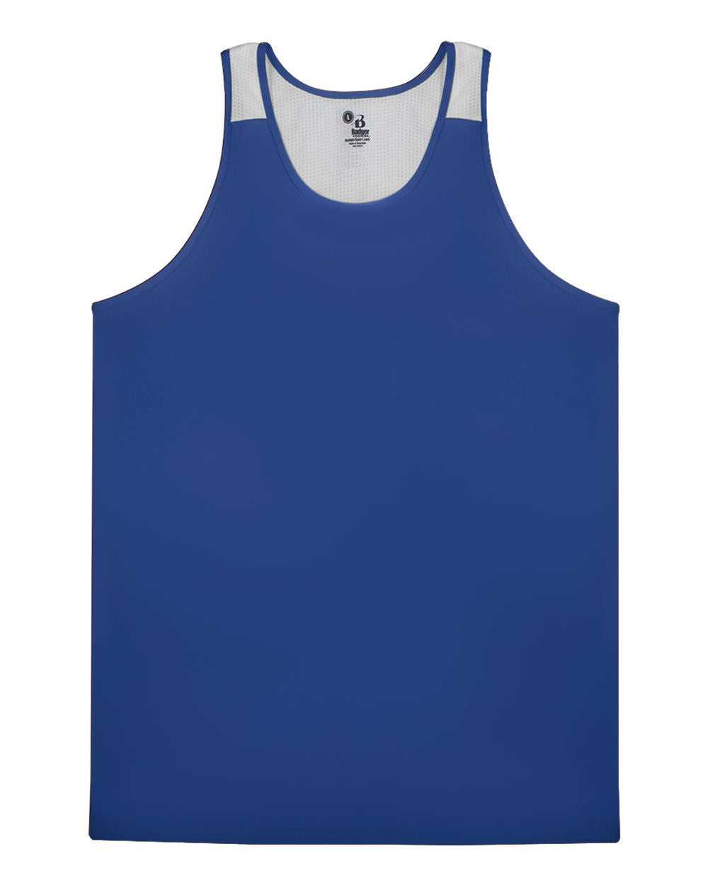 Badger Sport 2668 Youth Ventback Singlet - Royal White - HIT a Double - 1
