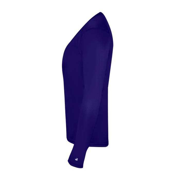 Badger Sport 6464 Ultimate Softlock Fitted Ladies Long Sleeve Tee - Purple - HIT a Double - 1
