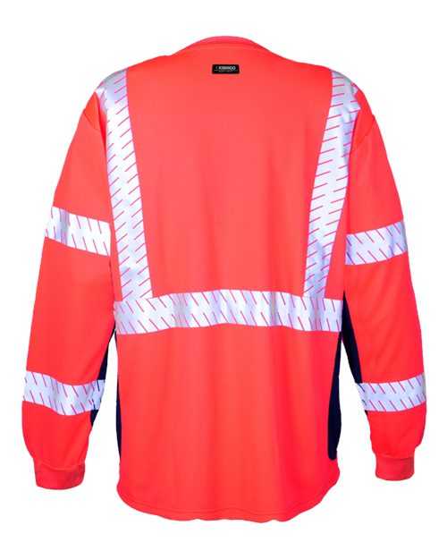 Kishigo 9134-9135 Premium Black Series Long Sleeve T-Shirt - Fluorescent Red - HIT a Double - 1