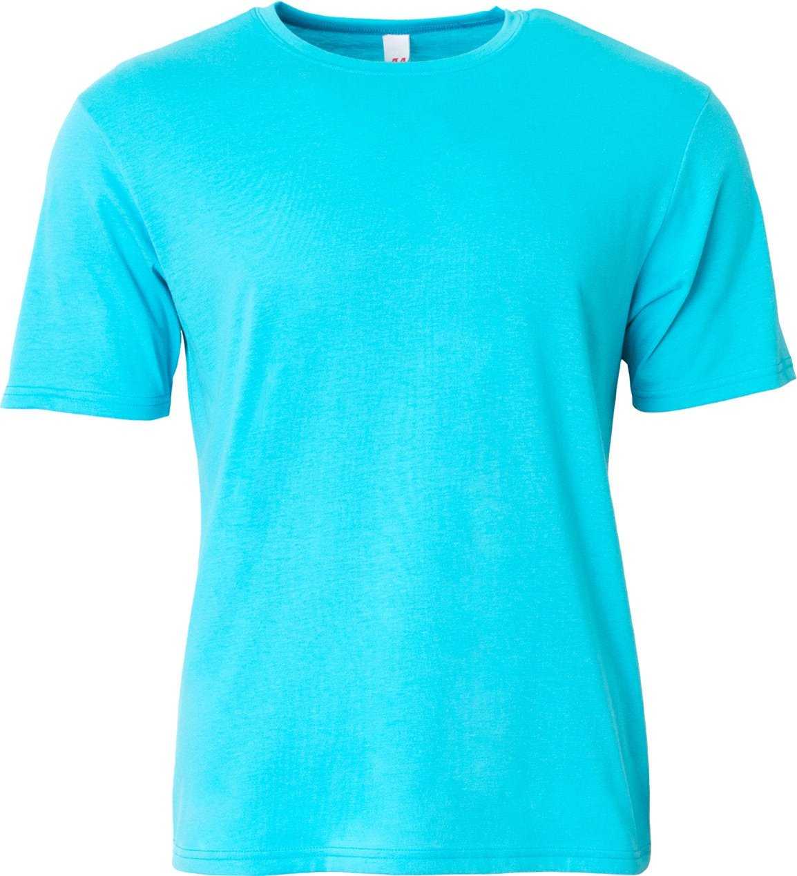 A4 N3013 Adult Softek T-Shirt - ELECTRIC BLUE - HIT a Double - 1