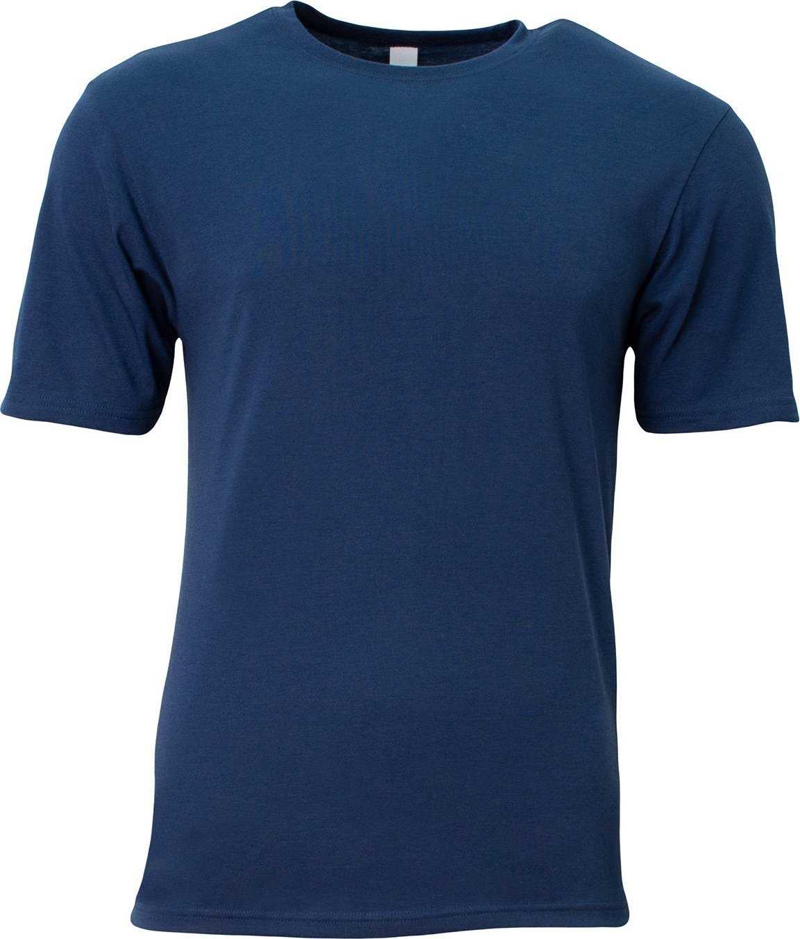 A4 N3013 Adult Softek T-Shirt - NAVY - HIT a Double - 1