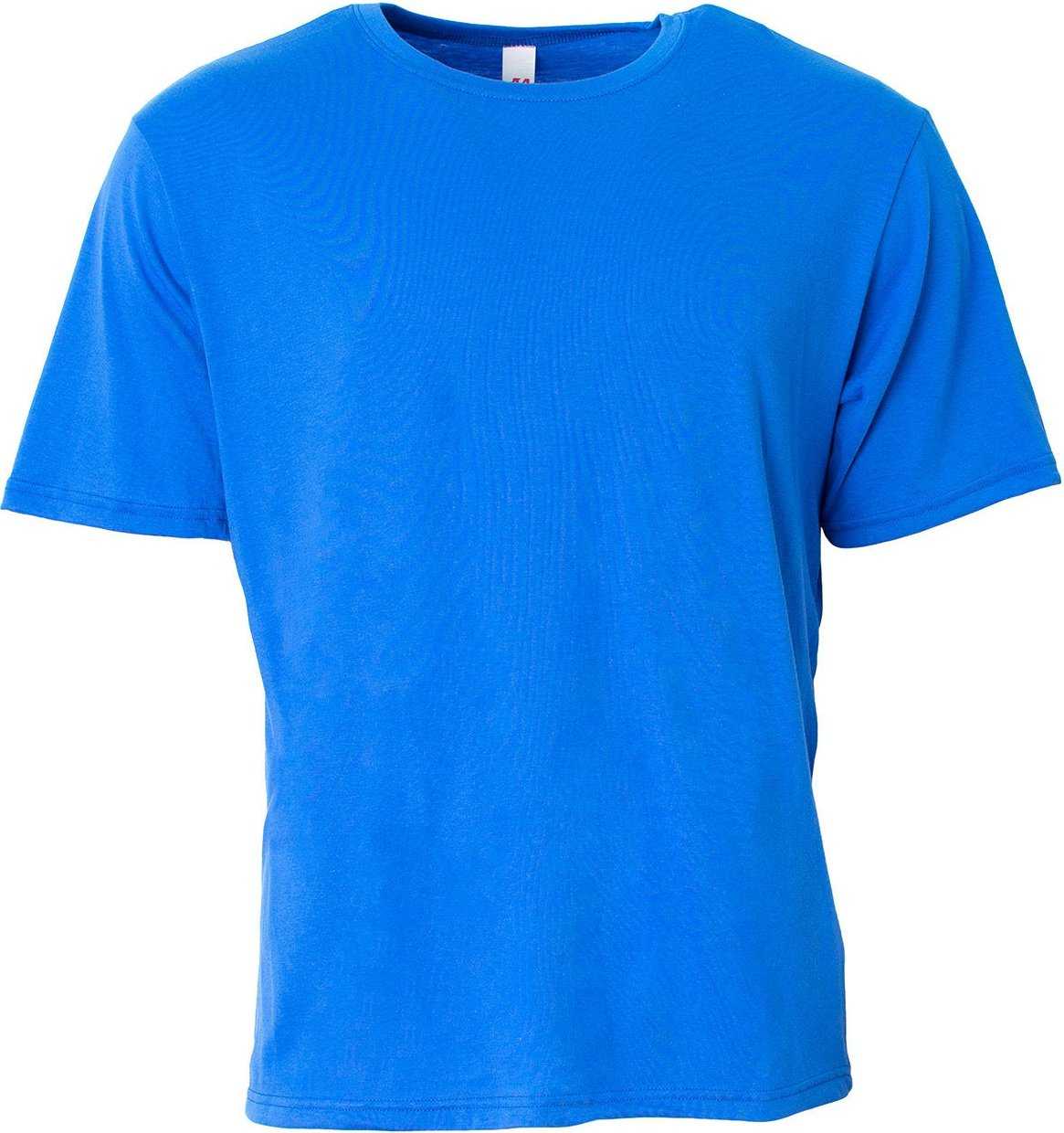 A4 N3013 Adult Softek T-Shirt - ROYAL - HIT a Double - 1