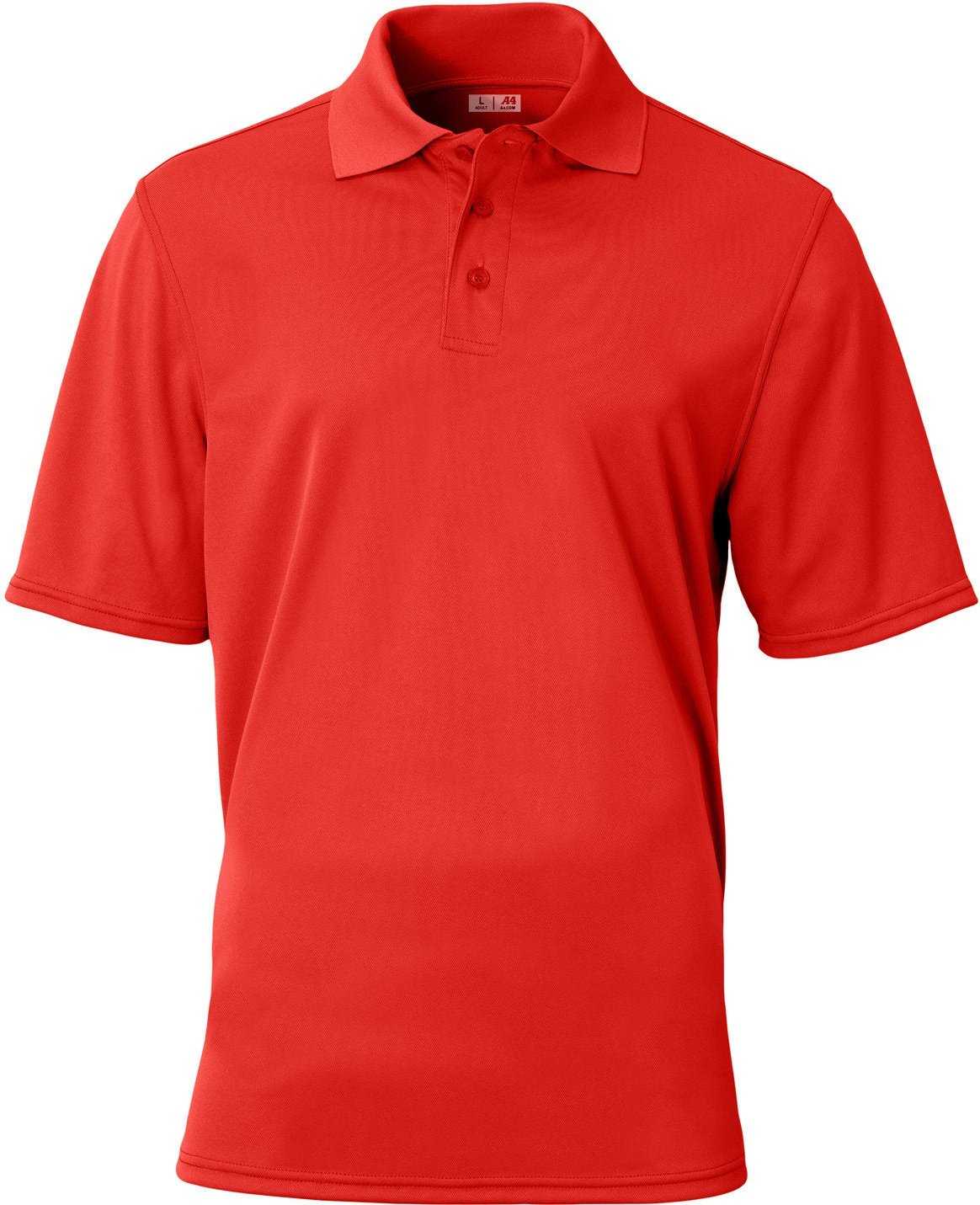 A4 N3040 Adult Essential Polo - SCARLET - HIT a Double - 1