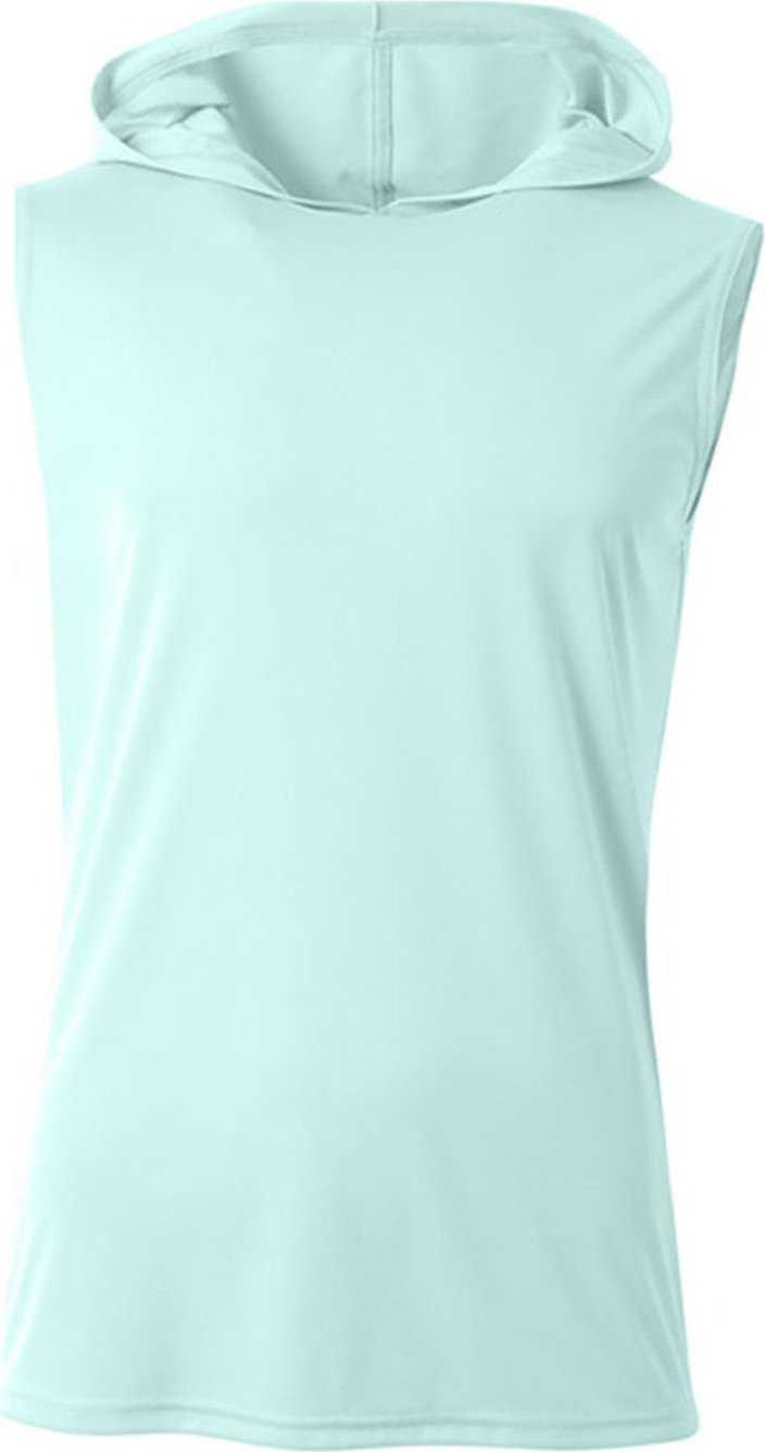 A4 N3410 Men'S Cooling Performance Sleeveless Hooded T-Shirt - PASTEL MINT - HIT a Double - 2