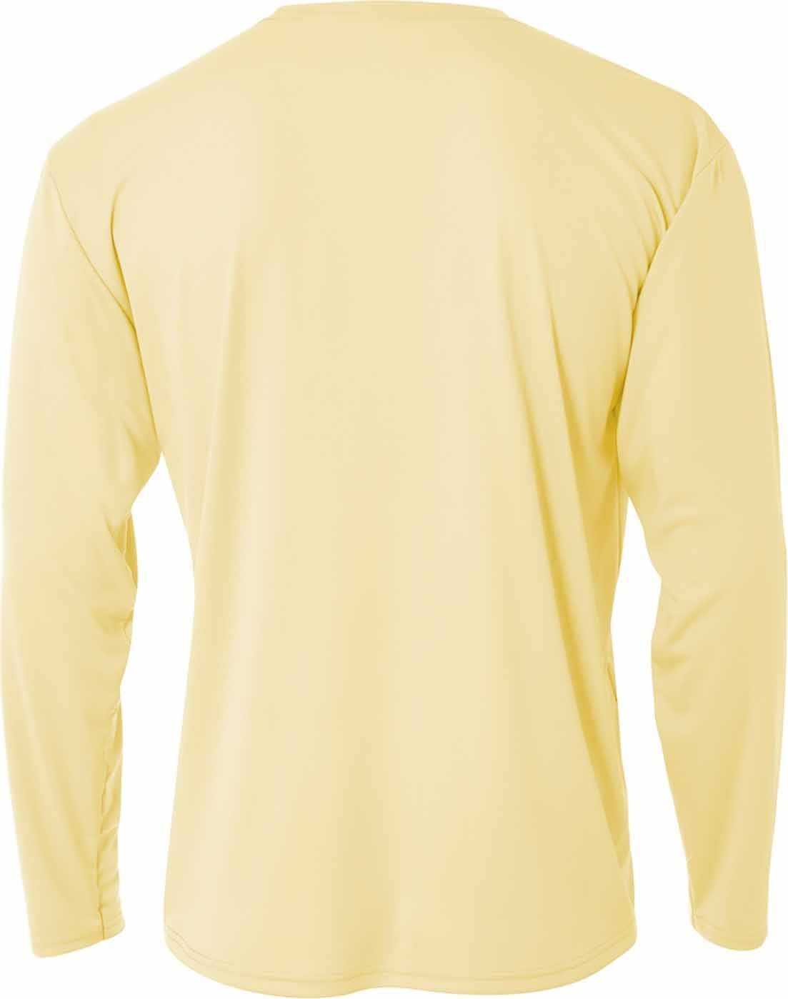 A4 NB3165 Youth Long Sleeve Cooling Performance Crew Shirt - LIGHT YELLOW - HIT a Double - 2