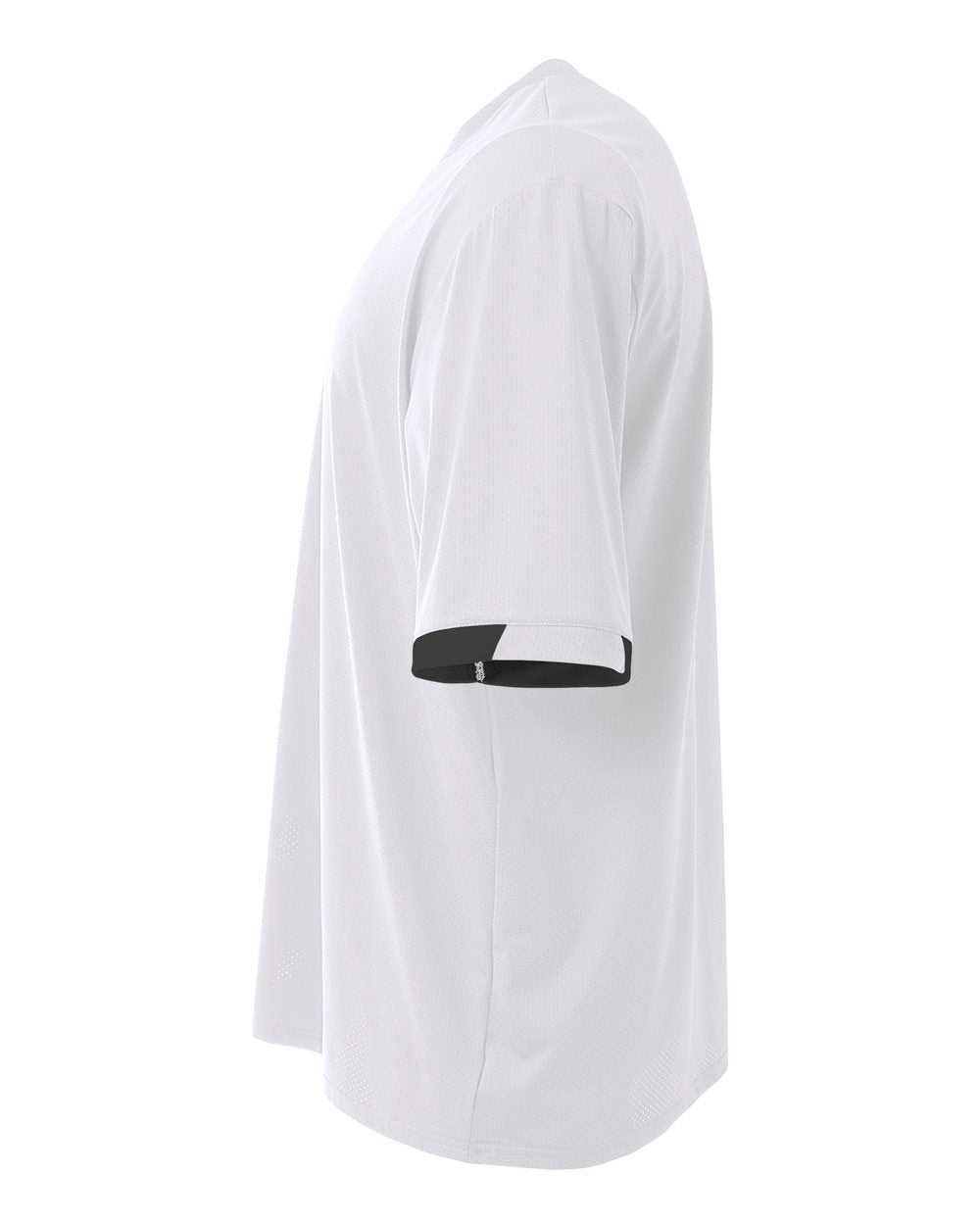 A4 N3011 The Stretch Pro - Mesh Baseball Jersey - White Black - HIT a Double