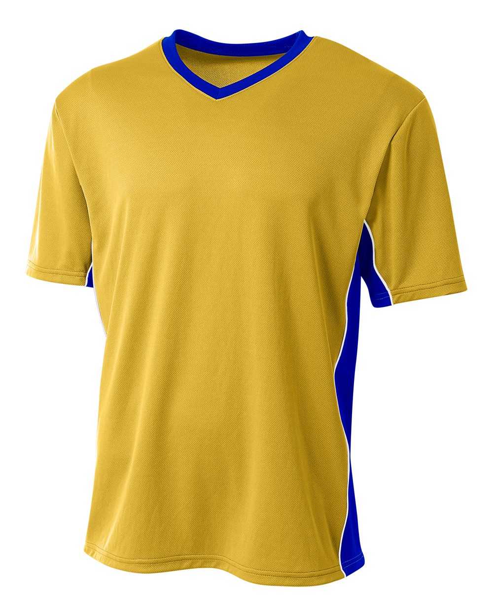 A4 N3018 Liga Soccer Jersey - Gold Royal - HIT a Double