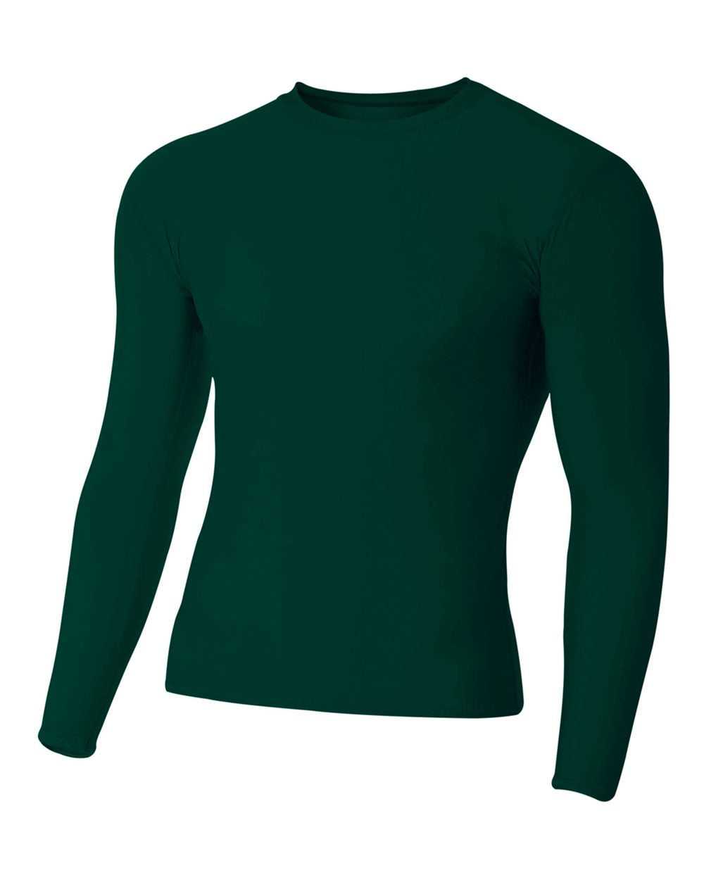 A4 N3133 Long Sleeve Compression Crew - Forest - HIT a Double