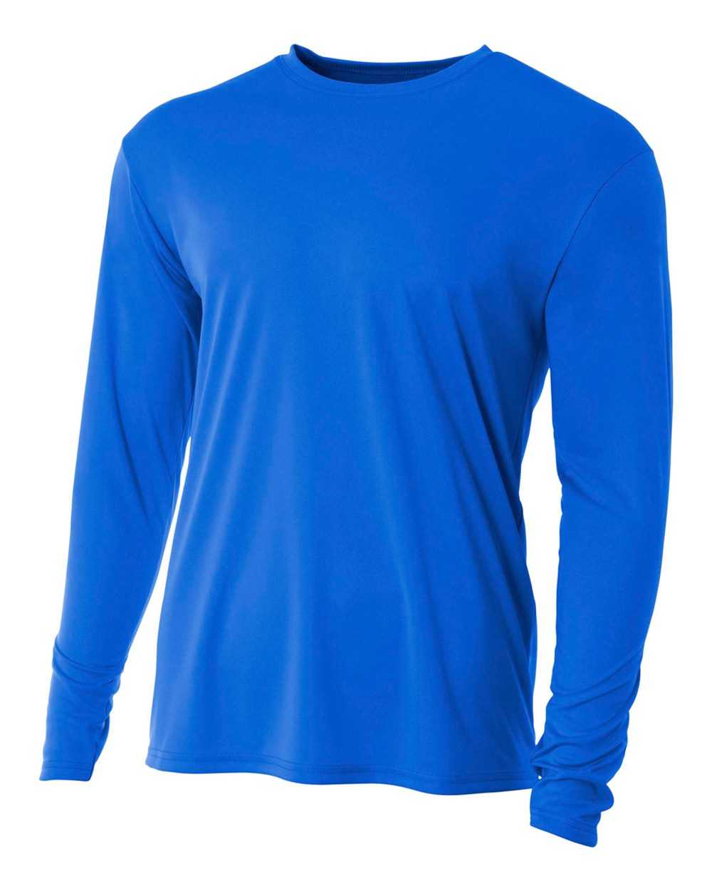 A4 N3165 Cooling Performance Long Sleeve Crew - Royal - HIT a Double