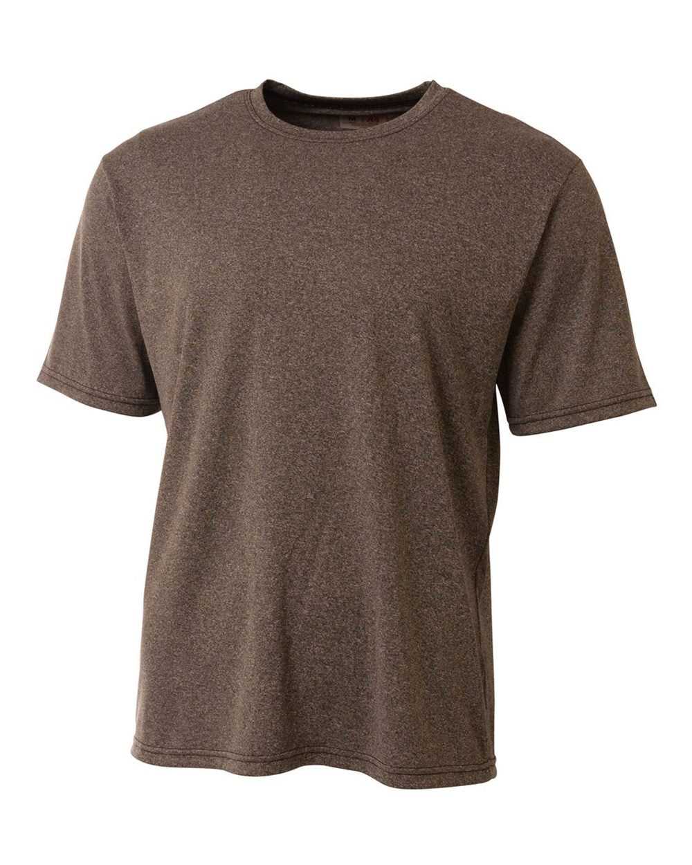 A4 N3381 Topflight Heather Tee - Charcoal - HIT a Double