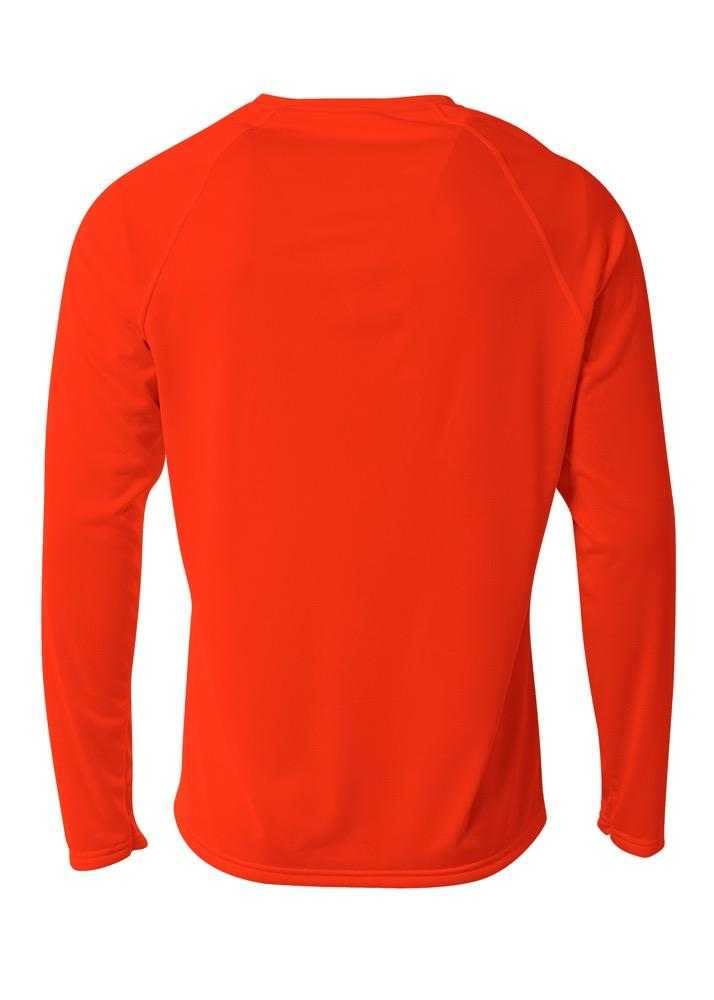 A4 N3396 SureColor Long Sleeve Cationic Tee - Athletic Orange - HIT a Double