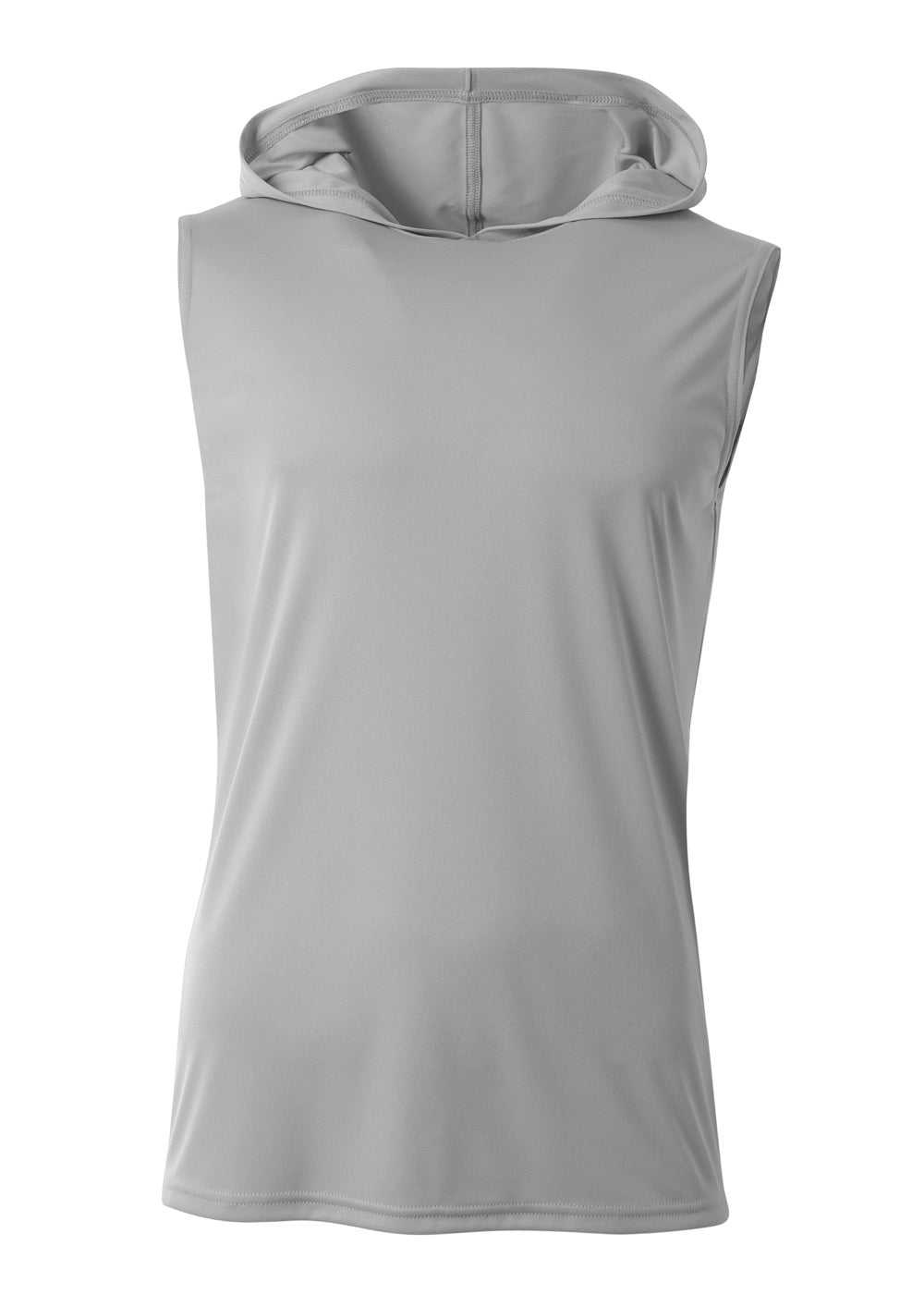 A4 N3410 Sleeveless Hooded Tee - Silver - HIT a Double