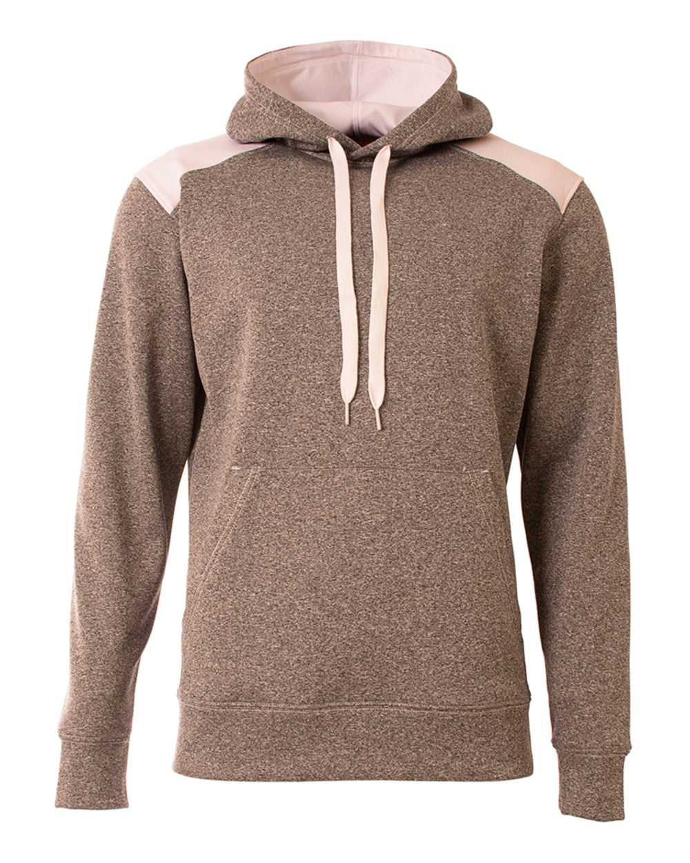 A4 N4093 Tourney Fleece Hoodie - Heather White - HIT a Double