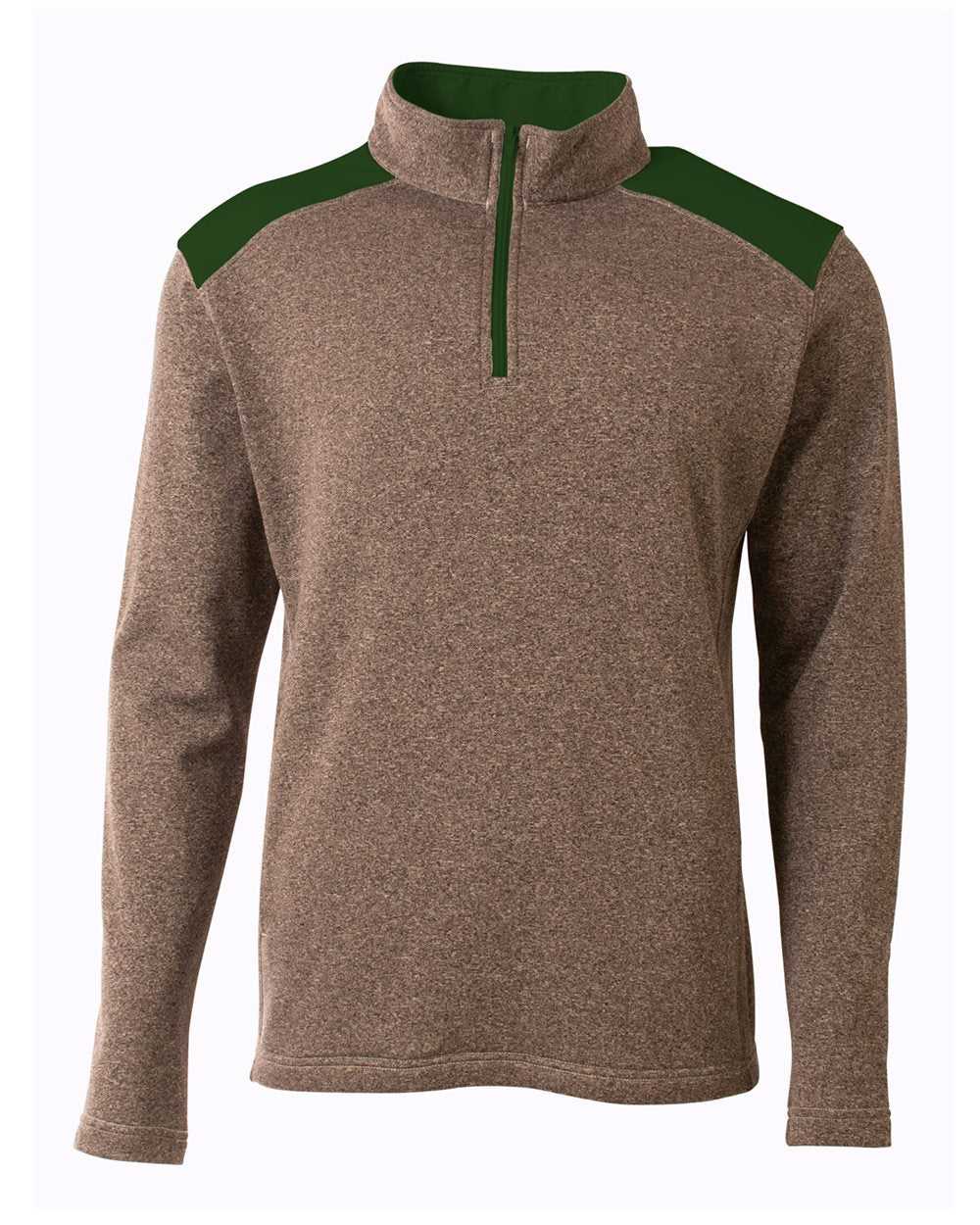 A4 N4094 Tourney Quarter Zip - Heather Forest - HIT a Double