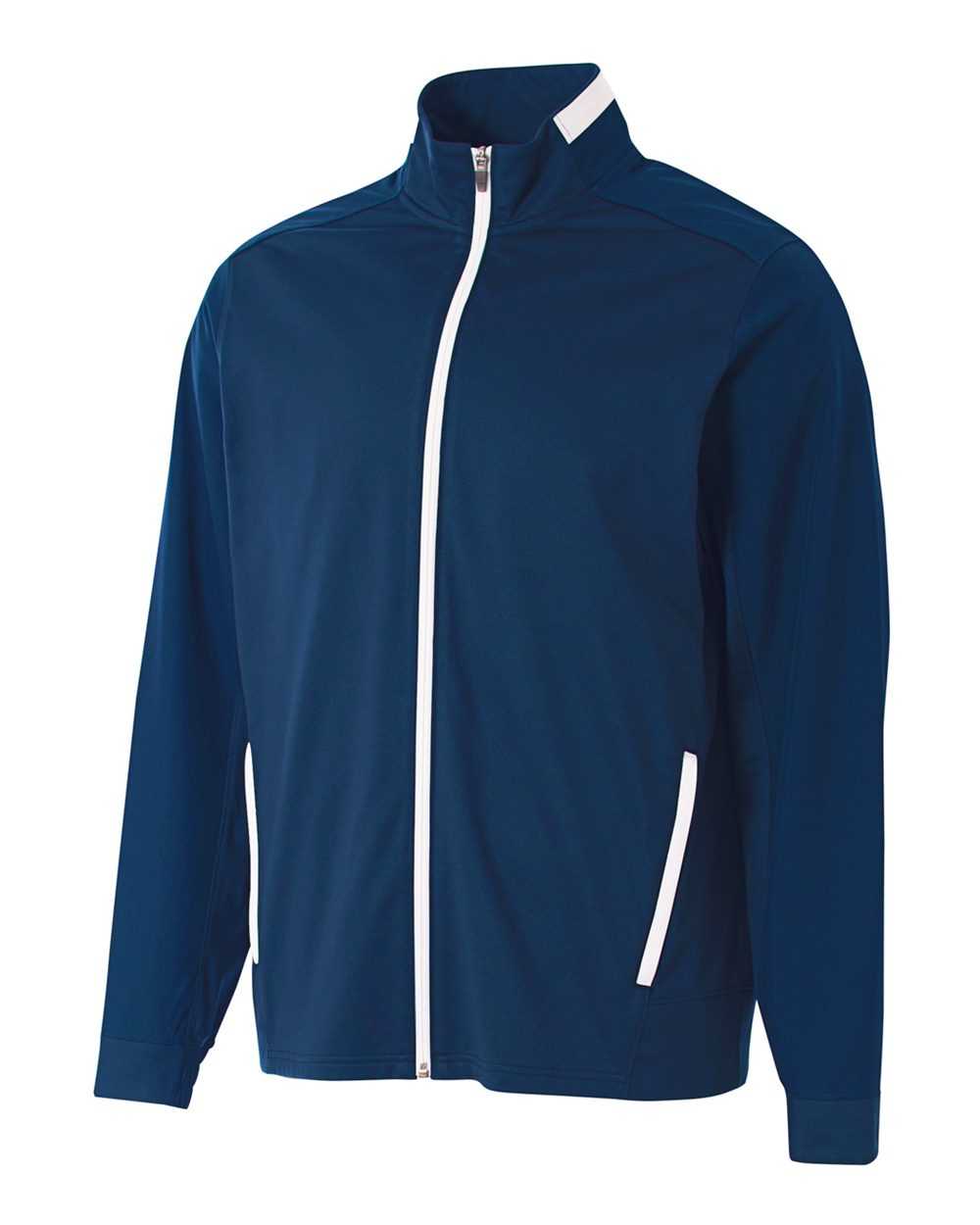 A4 N4261 League Full Zip Warm Up Jacket - Navy White - HIT a Double