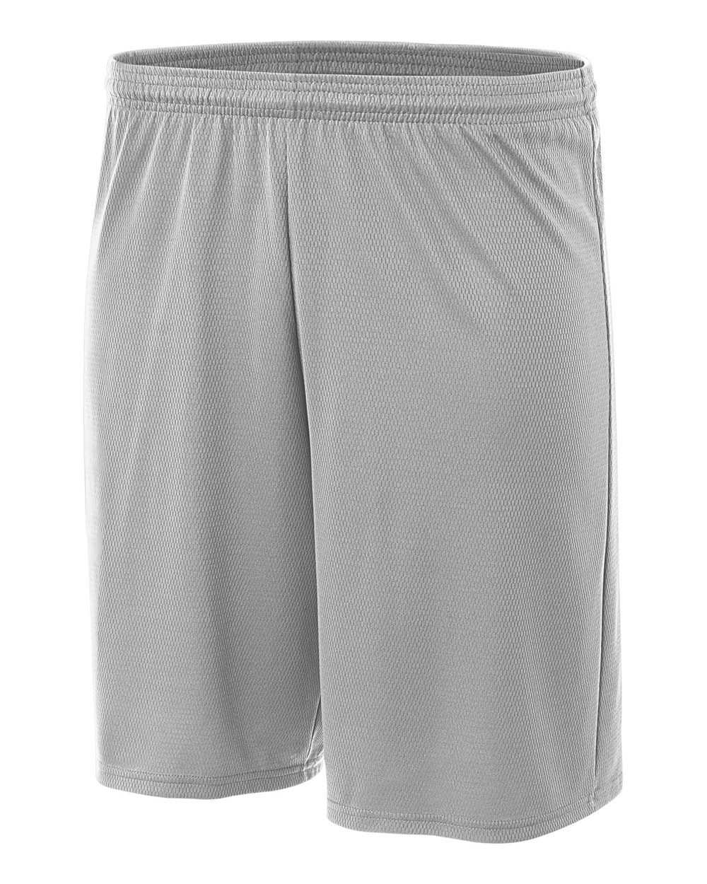 A4 N5281 9" Cooling Performance Power Mesh Practice Short - Silver - HIT a Double