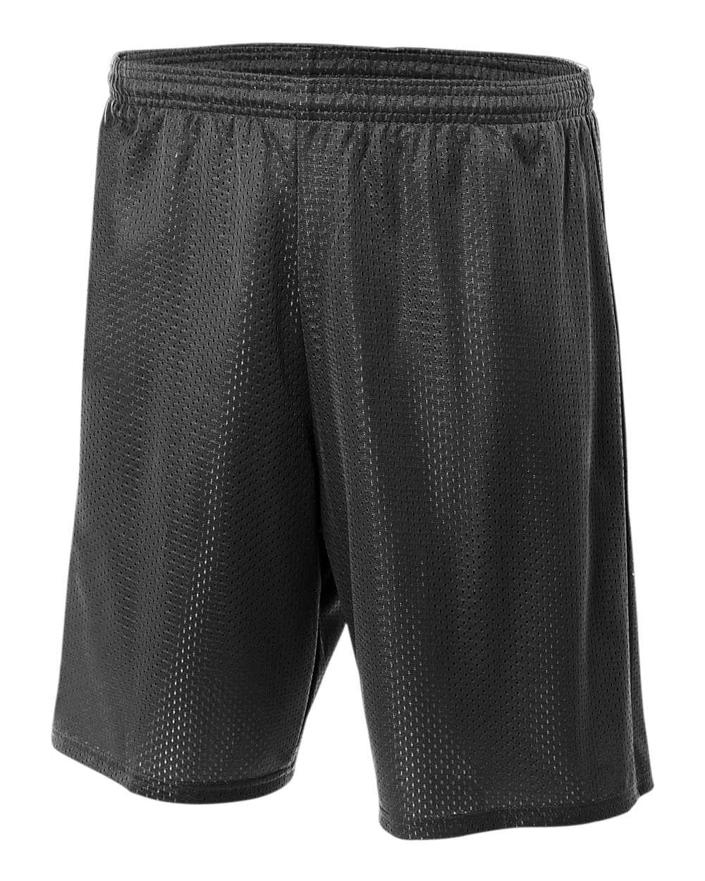 A4 N5296 9" Lined Tricot Mesh Short - Black - HIT a Double