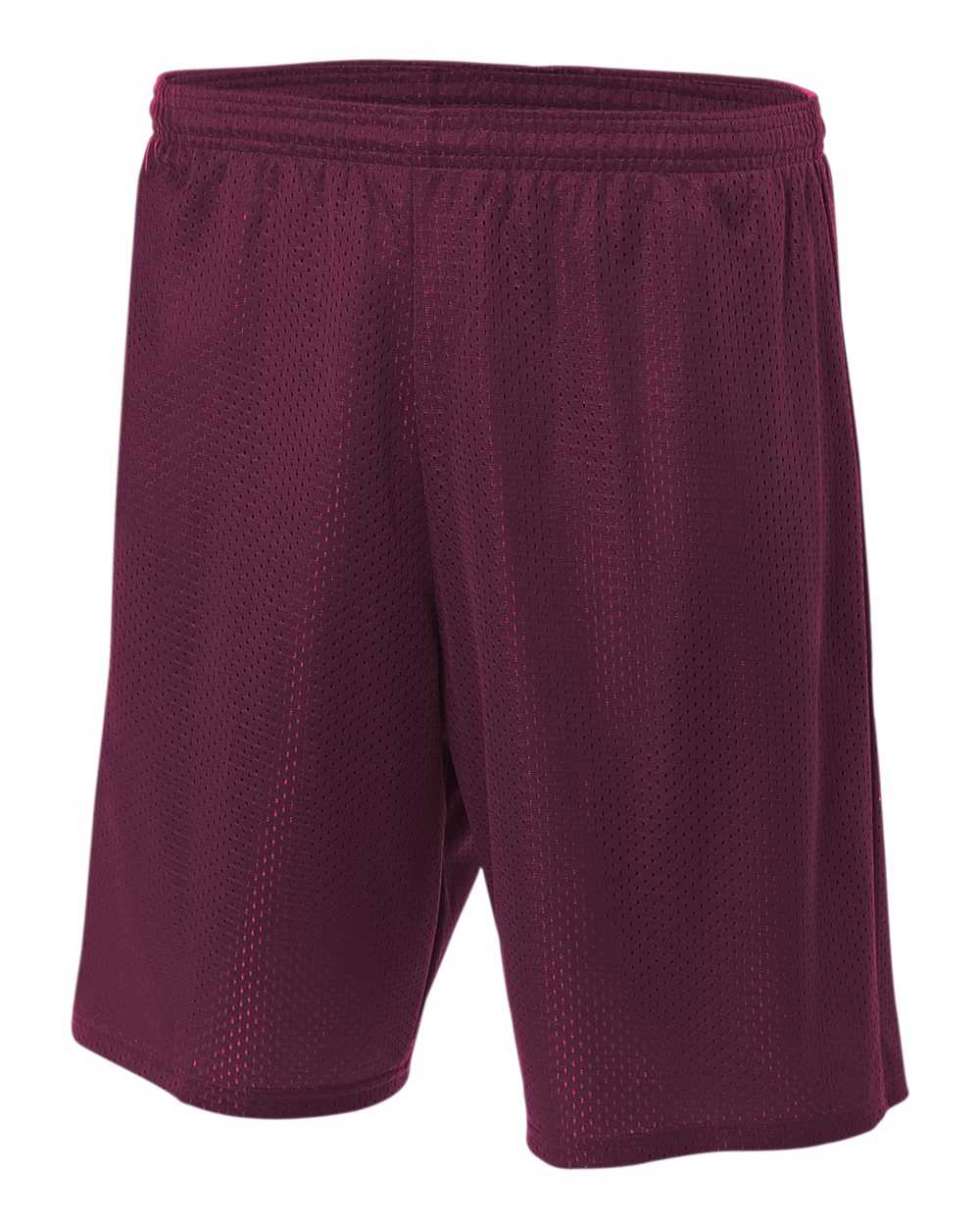 A4 N5296 9" Lined Tricot Mesh Short - Maroon - HIT a Double