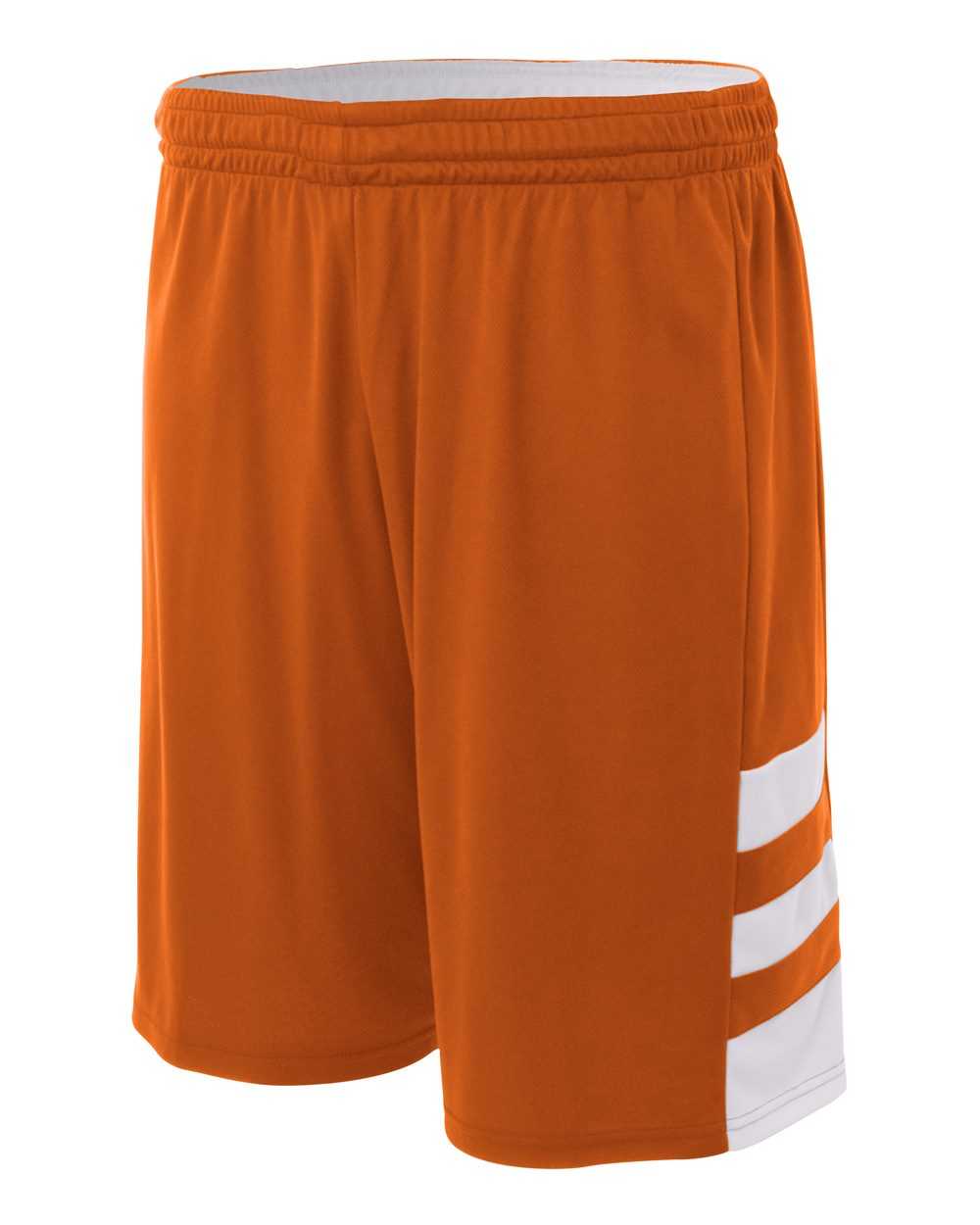 A4 N5334 10" Reversible Speedway Short - Orange White - HIT a Double