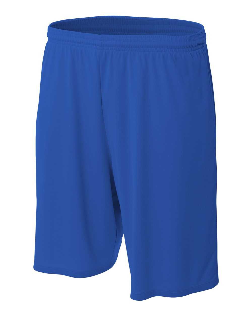 A4 N5338 9&quot; Moisture Management Short with Side Pockets - Royal - HIT a Double