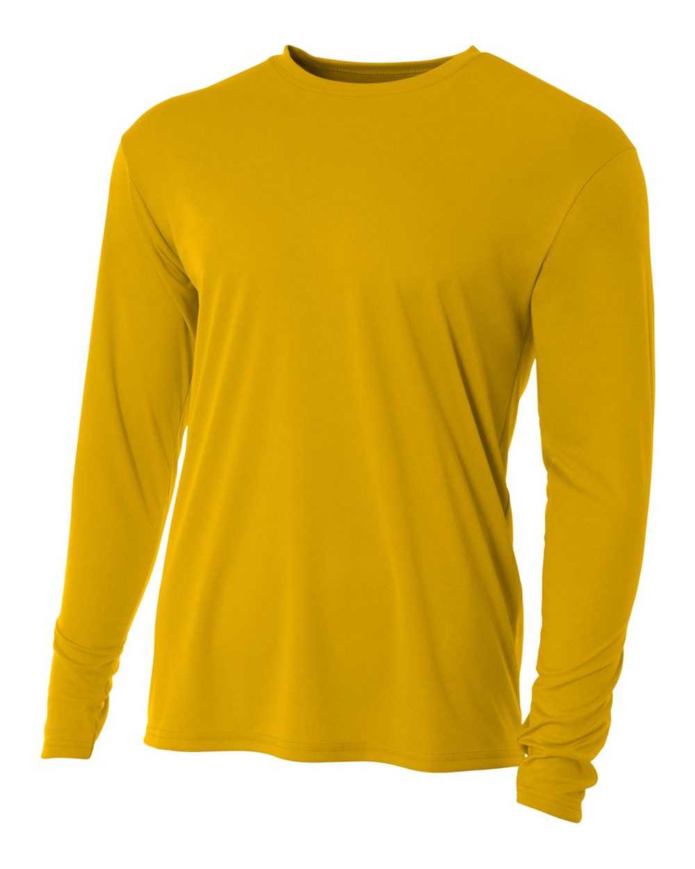 A4 NB3165 Youth Cooling Performance Long Sleeve Crew - Gold - HIT a Double