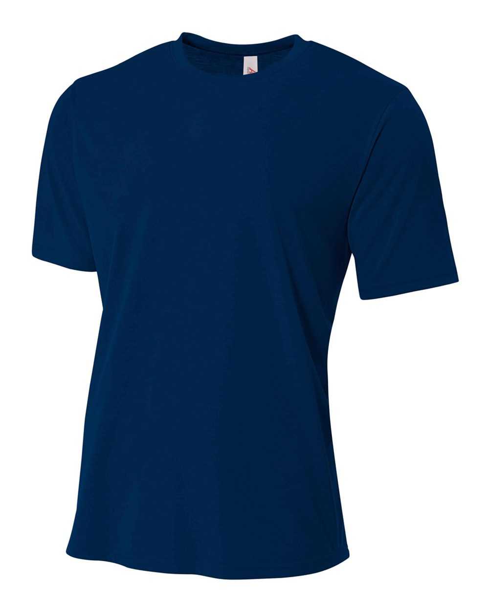 A4 NB3264 Youth Spun Poly Tee - Navy - HIT a Double