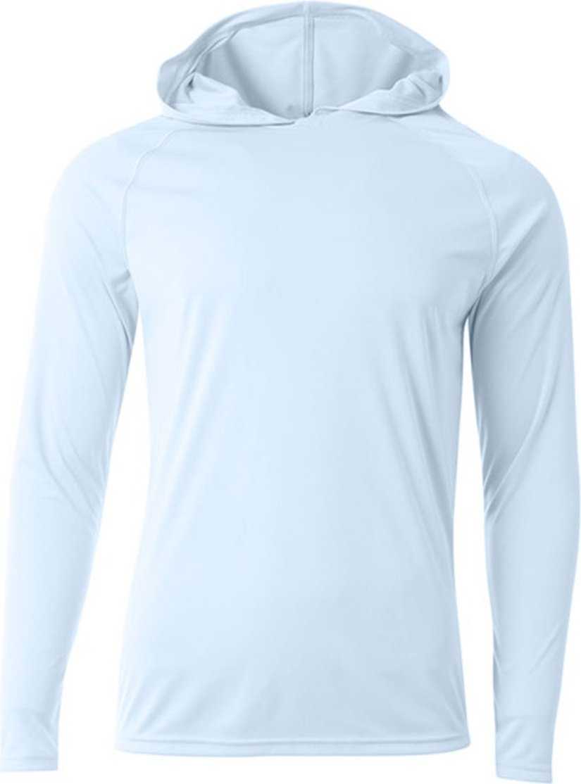 A4 NB3409 Long Sleeve Hooded Tee - Pastel Blue - HIT a Double