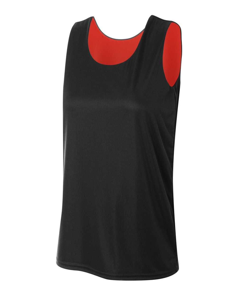 A4 NW2375 Women's Reversible Jump Jersey - Black Red - HIT a Double