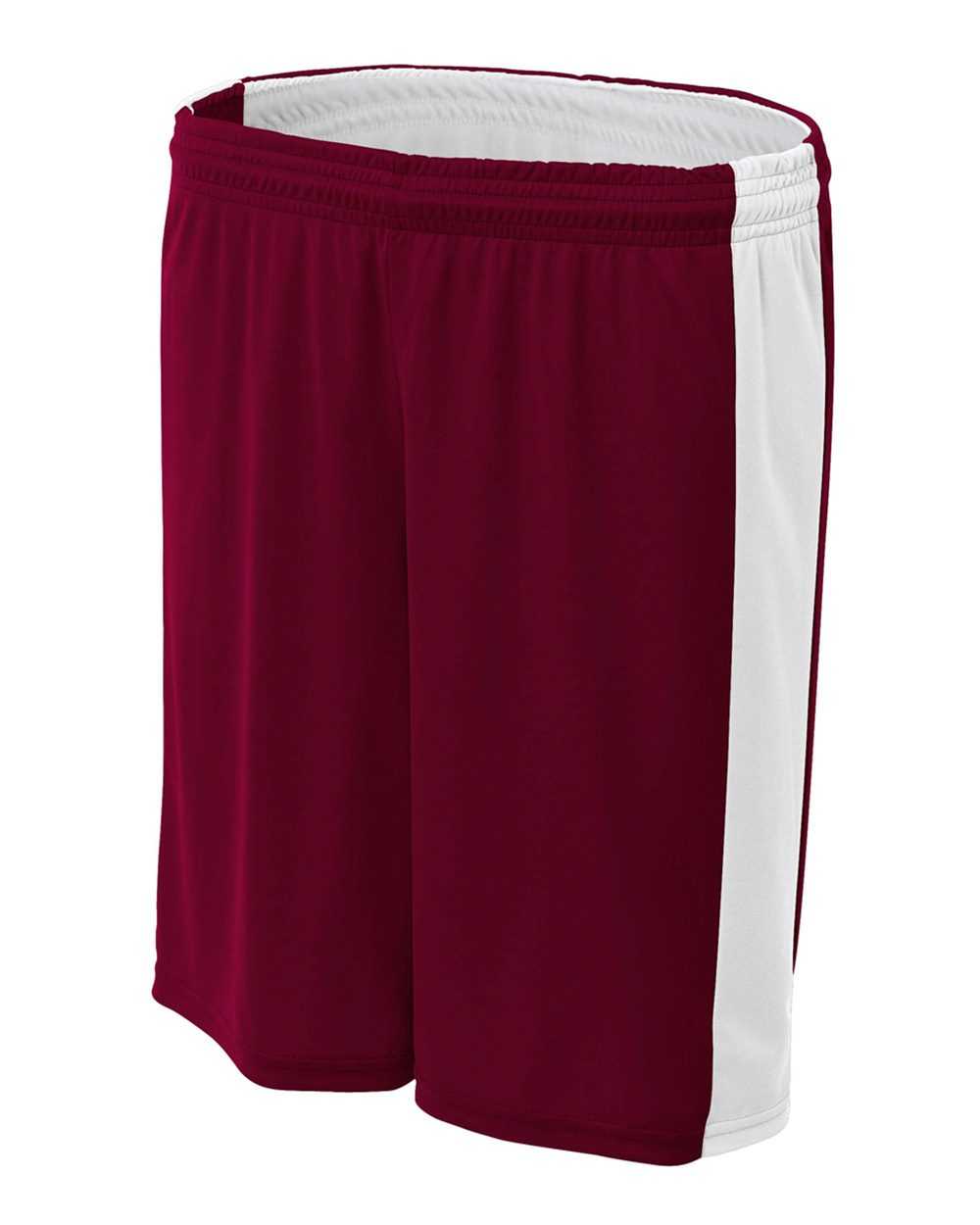 A4 NW5284 Women's Reversible Moisture Management 8" Short - Maroon White - HIT a Double