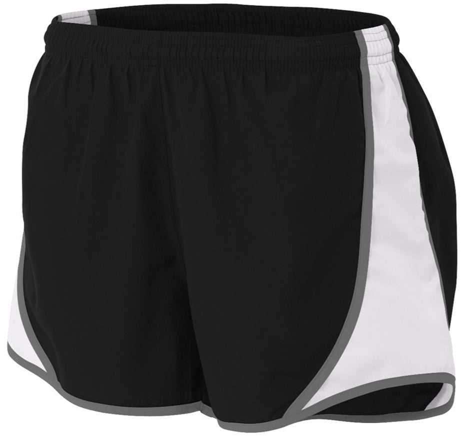A4 NW5341 Womens 3" Speed Short - Black White - HIT a Double