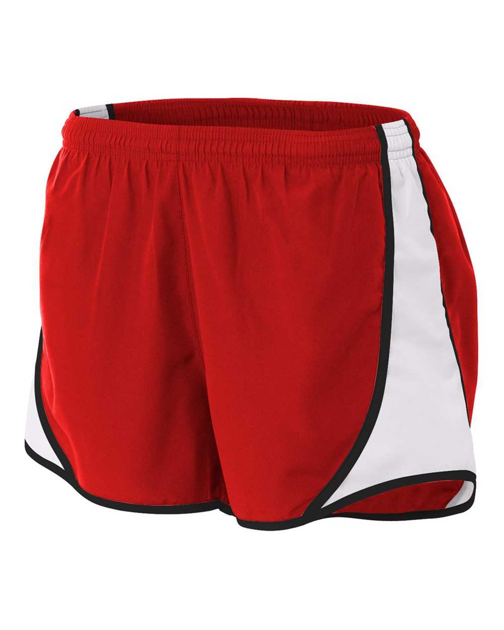 A4 NW5341 Womens 3" Speed Short - Scarlet White - HIT a Double