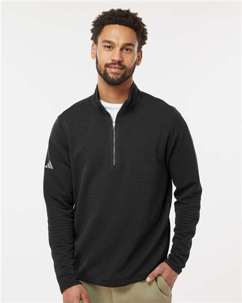 Adidas A588 Spacer Quarter-Zip Pullover - Black - HIT a Double - 1