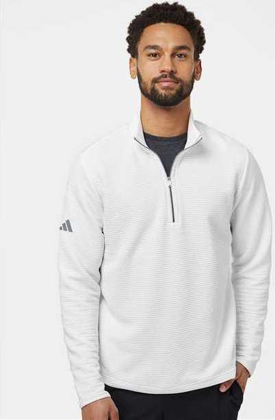 Adidas A588 Spacer Quarter-Zip Pullover - Core White - HIT a Double - 1