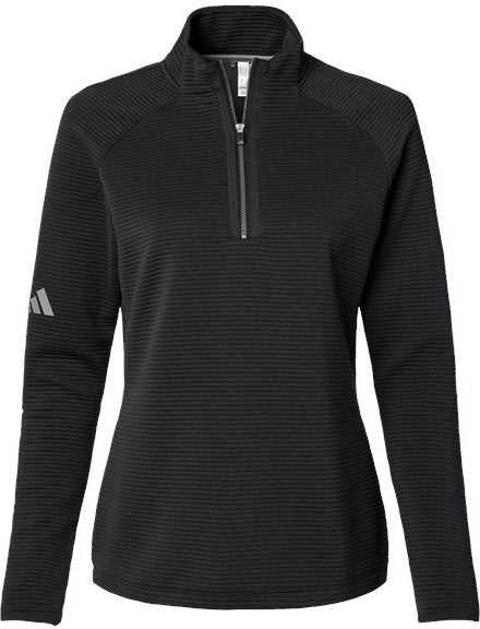 Adidas A589 Women's Spacer Quarter-Zip Pullover - Black - HIT a Double - 1