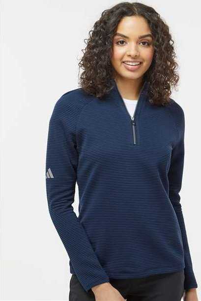 Adidas A589 Women's Spacer Quarter-Zip Pullover - Collegiate Navy - HIT a Double - 1