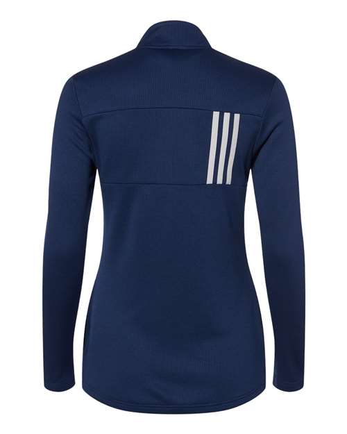 Adidas A483 Women's 3-Stripes Double Knit Full-Zip - Team Navy Blue Grey Two - HIT a Double