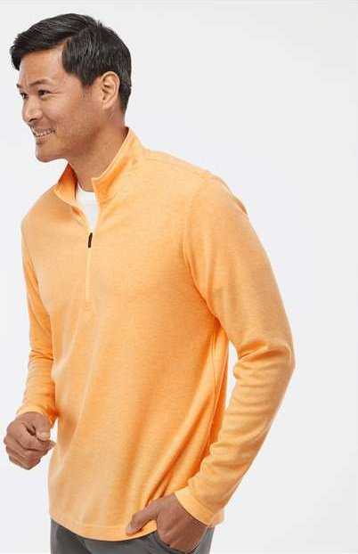 Adidas A554 3-Stripes Quarter-Zip Sweater - Acid Orange Melange