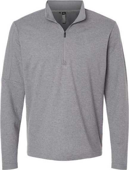 Adidas A554 3-Stripes Quarter-Zip Sweater - Gray Three Melange" - "HIT a Double
