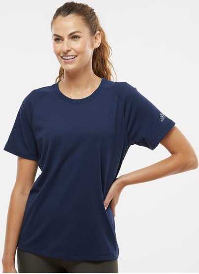 Adidas A557 Women's Blended T-Shirt - Collegiate Navy" - "HIT a Double