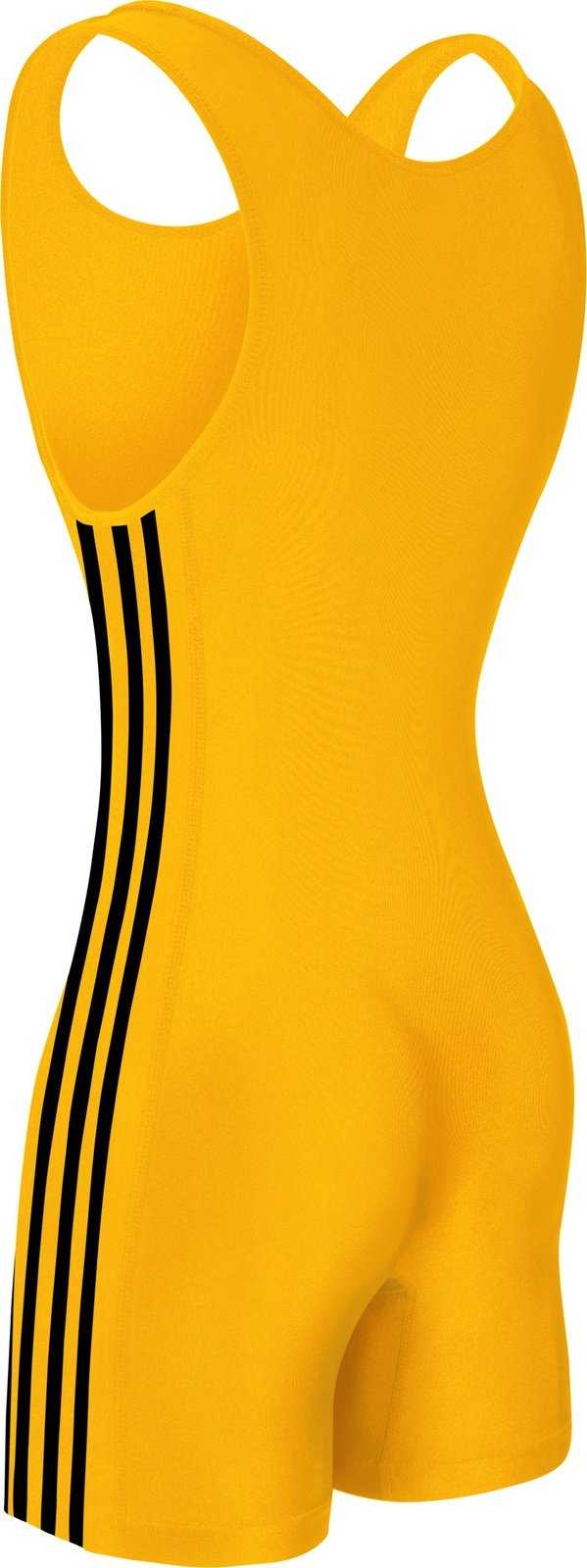 Adidas aS102s 3 Stripe Wrestling Singlet - Athletic Gold Black - HIT a Double