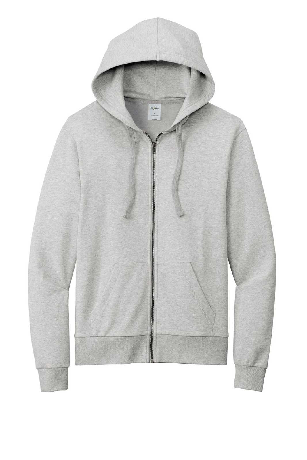 AllMade AL4002 Unisex Organic French Terry Full-Zip Hoodie - Granite Grey Heather - HIT a Double - 1