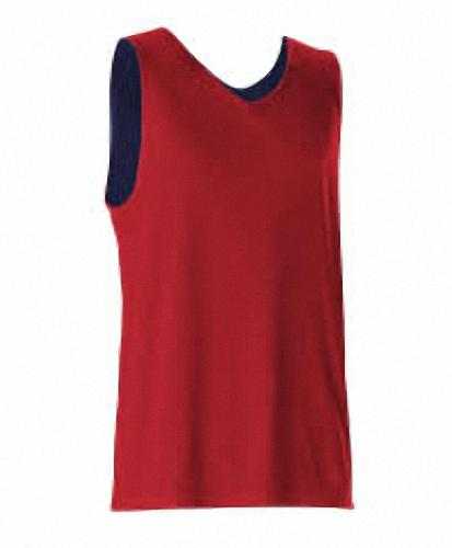 Alleson Athletic 506CR Men's Reversible Tank - Scarlet Navy - HIT a Double - 1