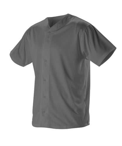 Alleson Athletic 52MBFJY Youth Full Button Lightweight Baseball Jersey - Charcoal - HIT a Double - 1