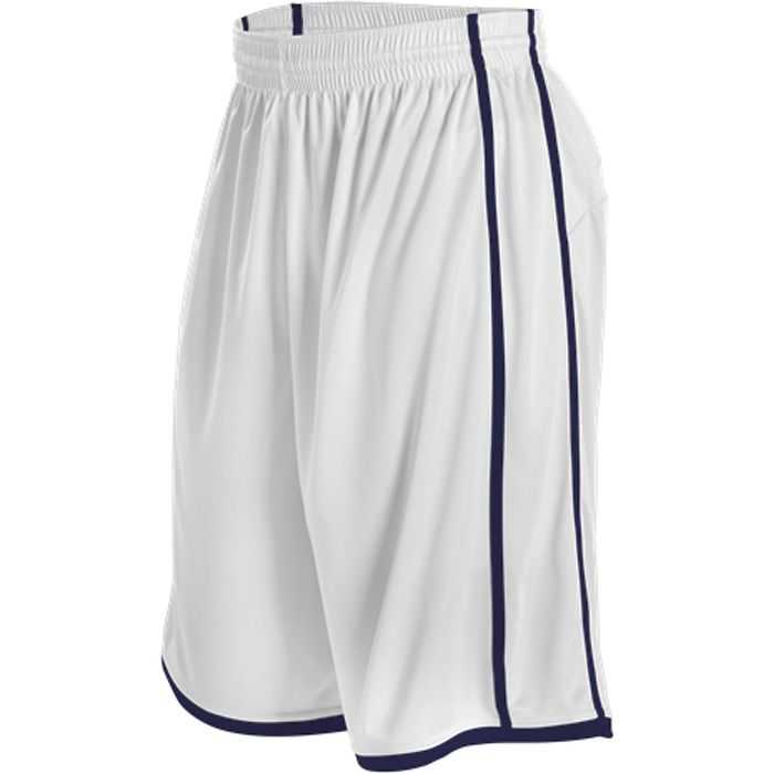 Alleson Athletic 535P Adult Basketball Short - White Navy - HIT a Double - 1