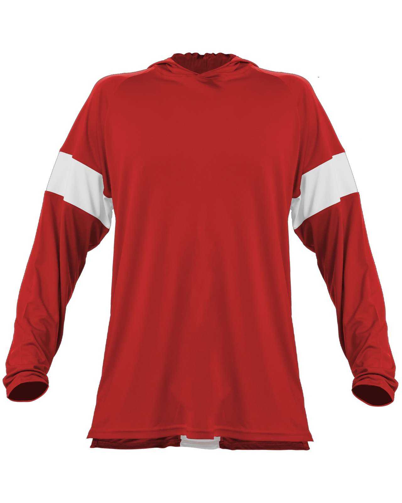 Alleson Athletic 545LSY Contender Youth Long Sleeve Shooter Shirt - Red White - HIT a Double - 1