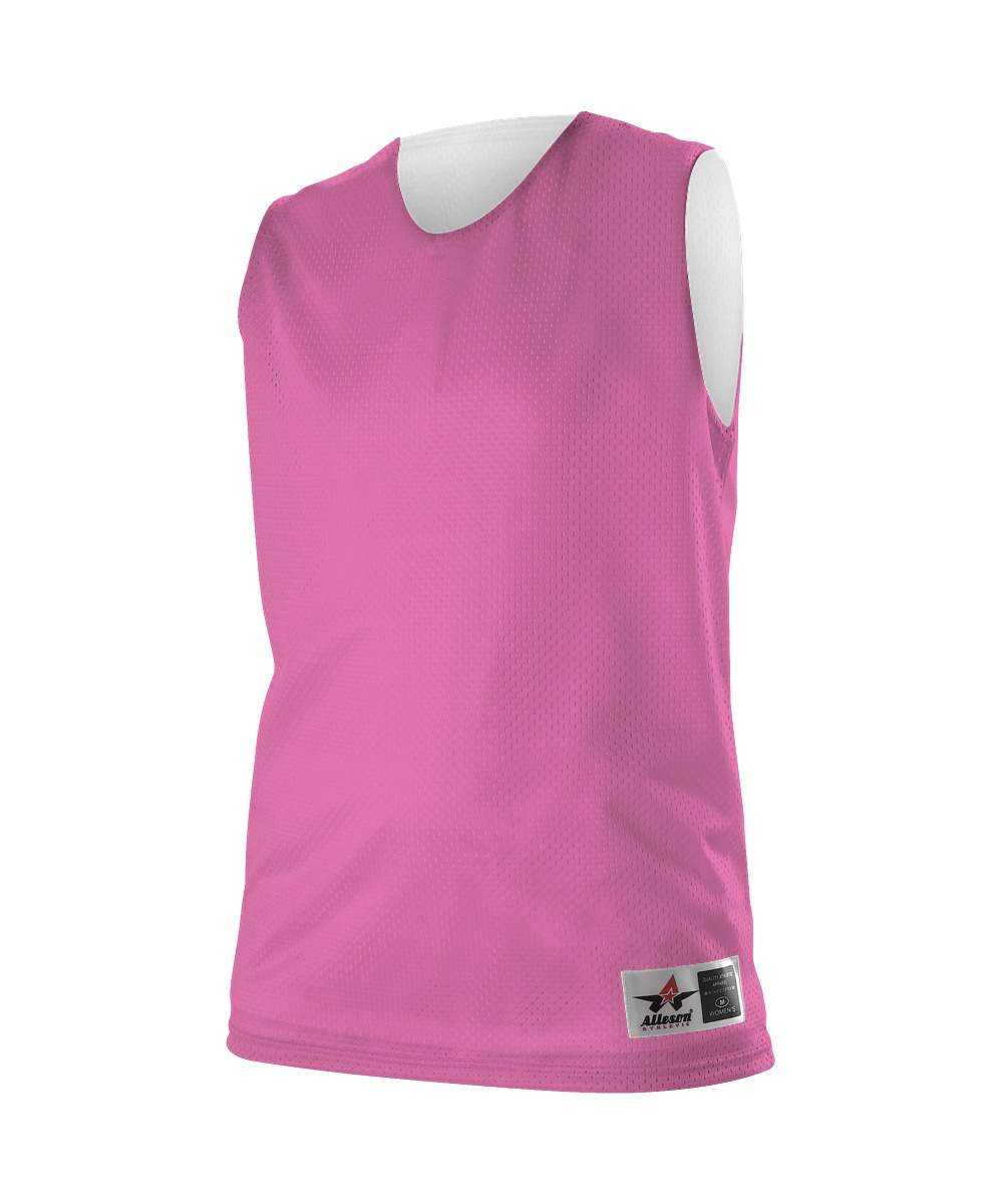 Alleson Athletic 560RW Women's Reversible Mesh Tank - Pink White - HIT a Double - 1